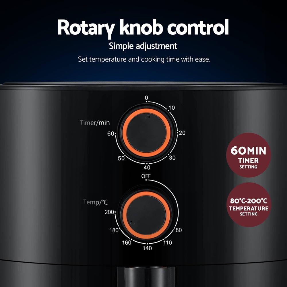 devanti-4l-air-fryer-knob-control-1500w www.mallsonline.com.au