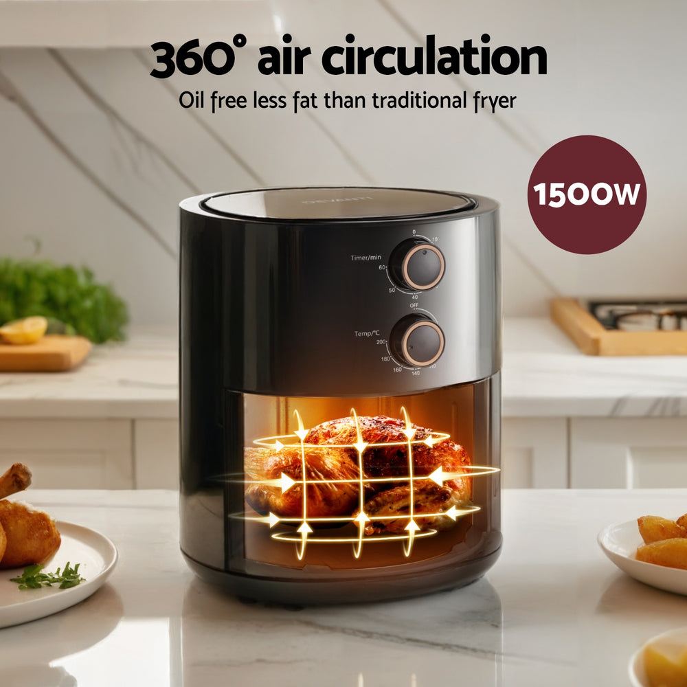 devanti-4l-air-fryer-knob-control-1500w www.mallsonline.com.au