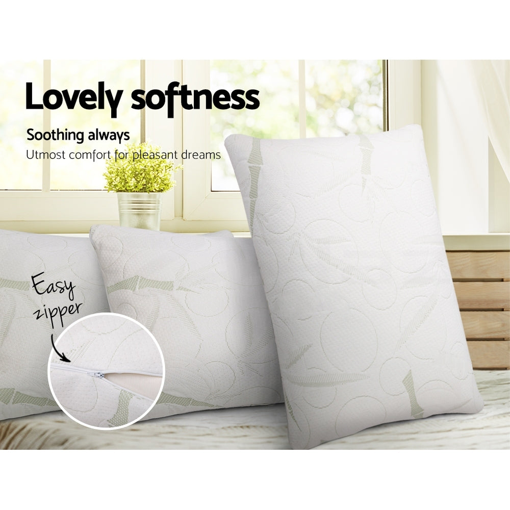 giselle-bedding-set-of-2-bamboo-pillow-with-memory-foam at www.mallsonline.com.au