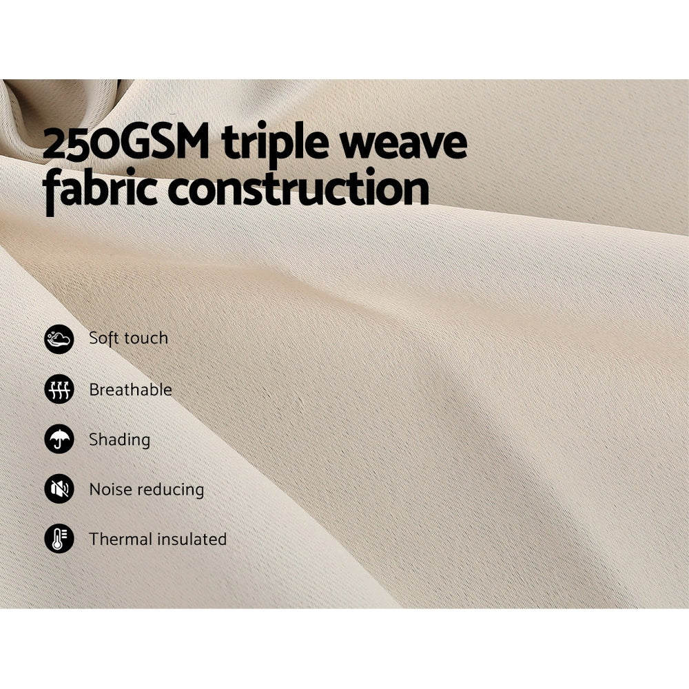 artiss-2x-blockout-curtains-blackout-window-curtain-eyelet-180x213cm-beige at www.mallsonline.com.au