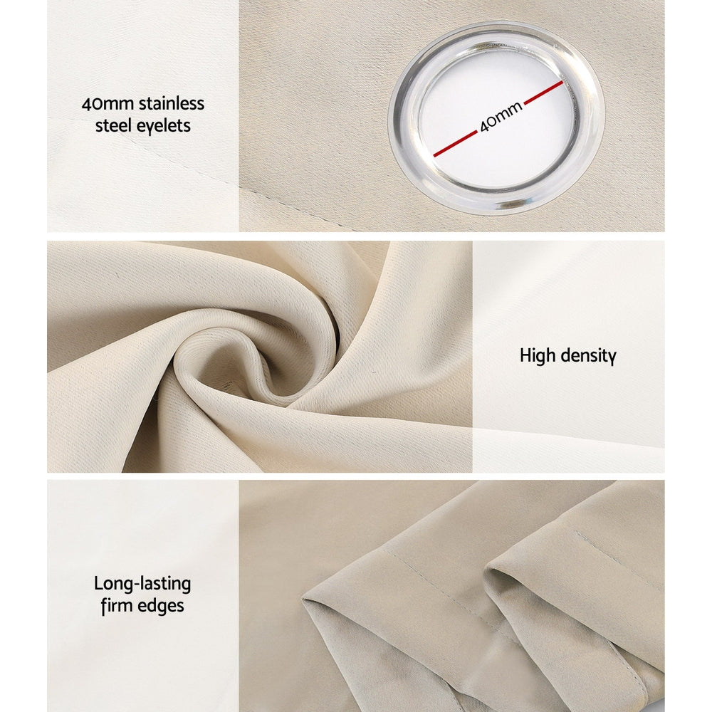 artiss-2x-blockout-curtains-blackout-window-curtain-eyelet-180x213cm-beige at www.mallsonline.com.au