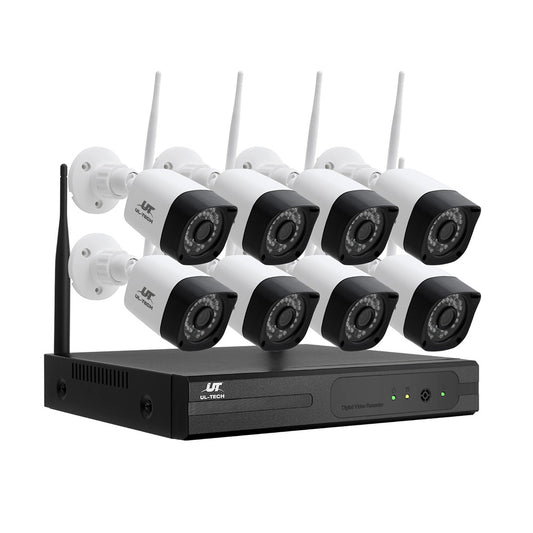 ul-tech-3mp-wireless-cctv-8ch-8-square-camera www.mallsonline.com.au