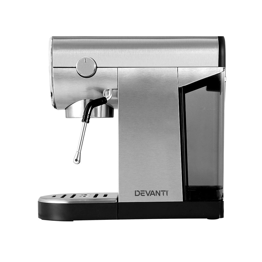 devanti-coffee-machine-espresso-maker-20-bar-milk-frother-cappuccino-latte-cafe at www.mallsonline.com.au