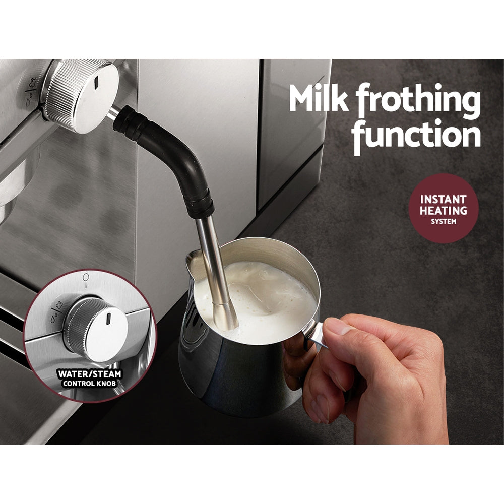 devanti-coffee-machine-espresso-maker-20-bar-milk-frother-cappuccino-latte-cafe at www.mallsonline.com.au