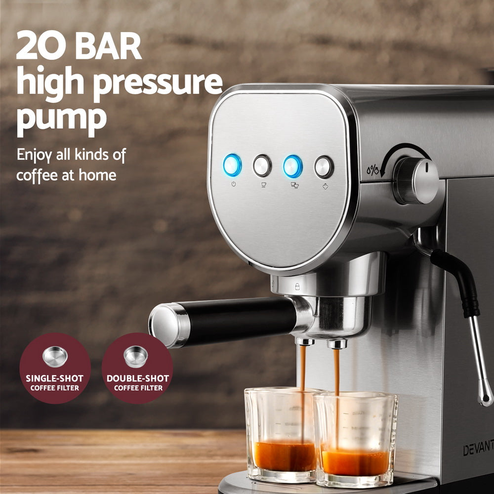 devanti-coffee-machine-espresso-maker-20-bar-milk-frother-cappuccino-latte-cafe-1 at www.mallsonline.com.au