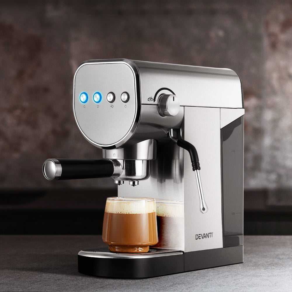 devanti-coffee-machine-espresso-maker-20-bar-milk-frother-cappuccino-latte-cafe-1 at www.mallsonline.com.au