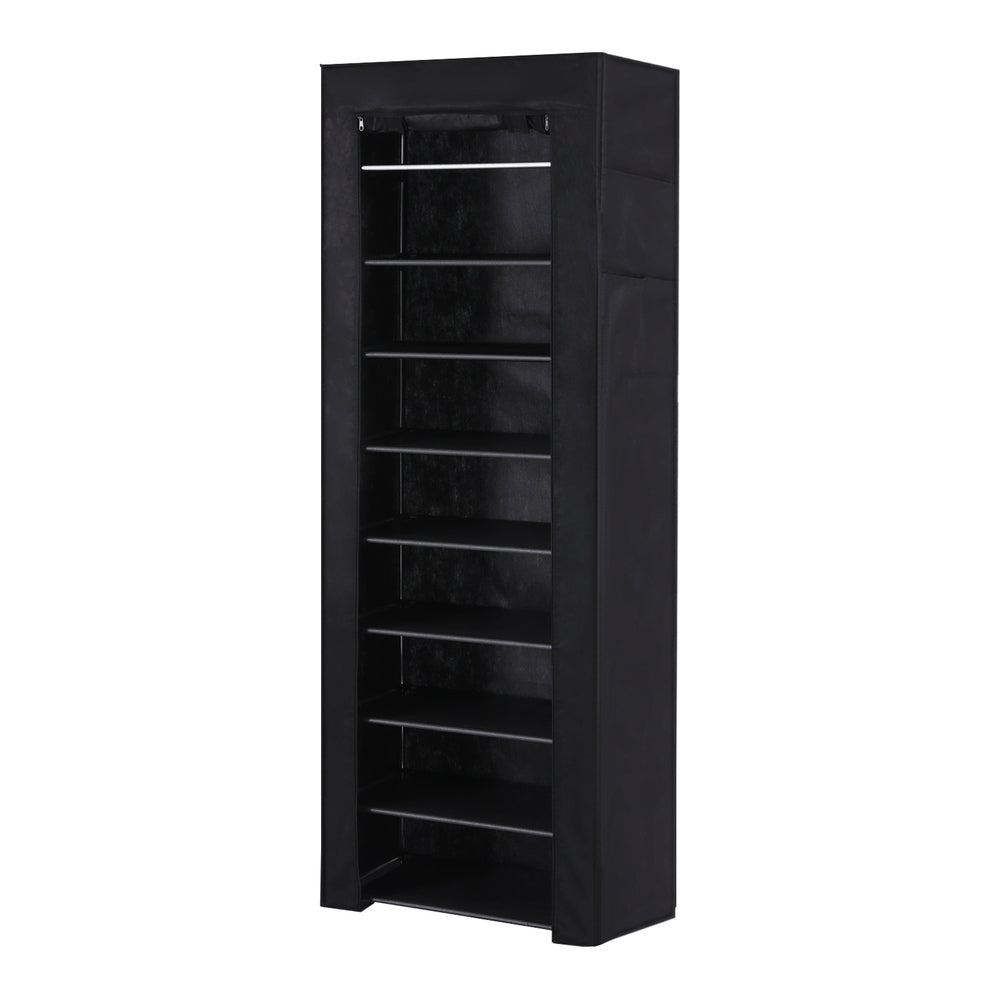 artiss-shoe-rack-cabinet-removable-cover-10-tier-black www.mallsonline.com.au