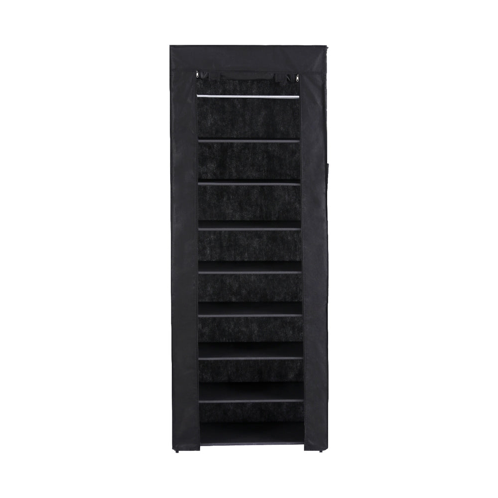 artiss-shoe-rack-cabinet-removable-cover-10-tier-black www.mallsonline.com.au