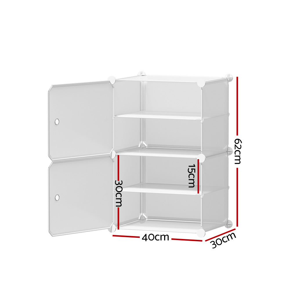 artiss-shoe-cabinet-diy-shoe-box-white-storage-cube-portable-organiser-stand www.mallsonline.com.au