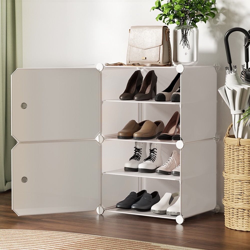 artiss-shoe-cabinet-diy-shoe-box-white-storage-cube-portable-organiser-stand www.mallsonline.com.au