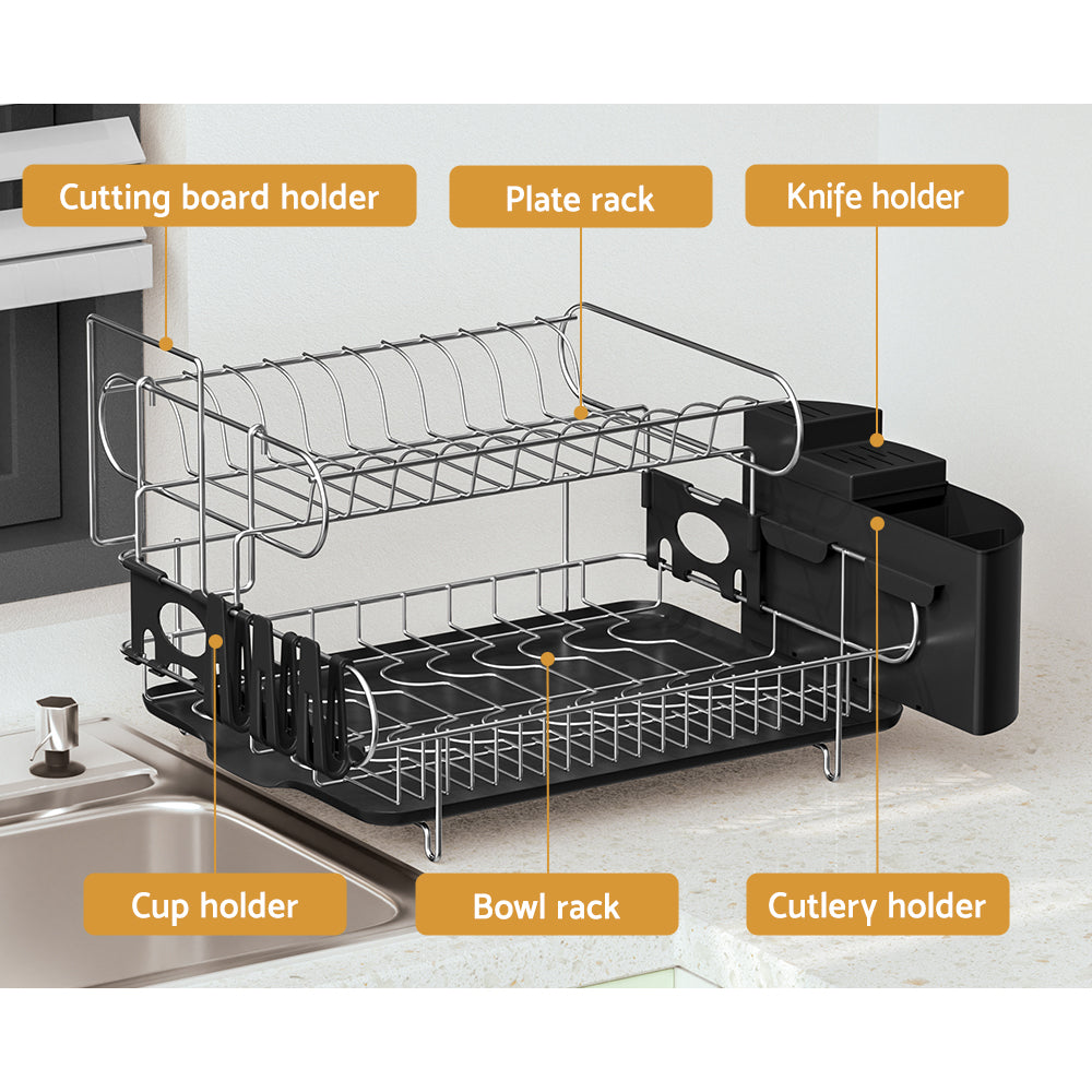 cefito-dish-rack-drying-drainer-cup-holder-cutlery-tray-kitchen-organiser-2-tier www.mallsonline.com.au