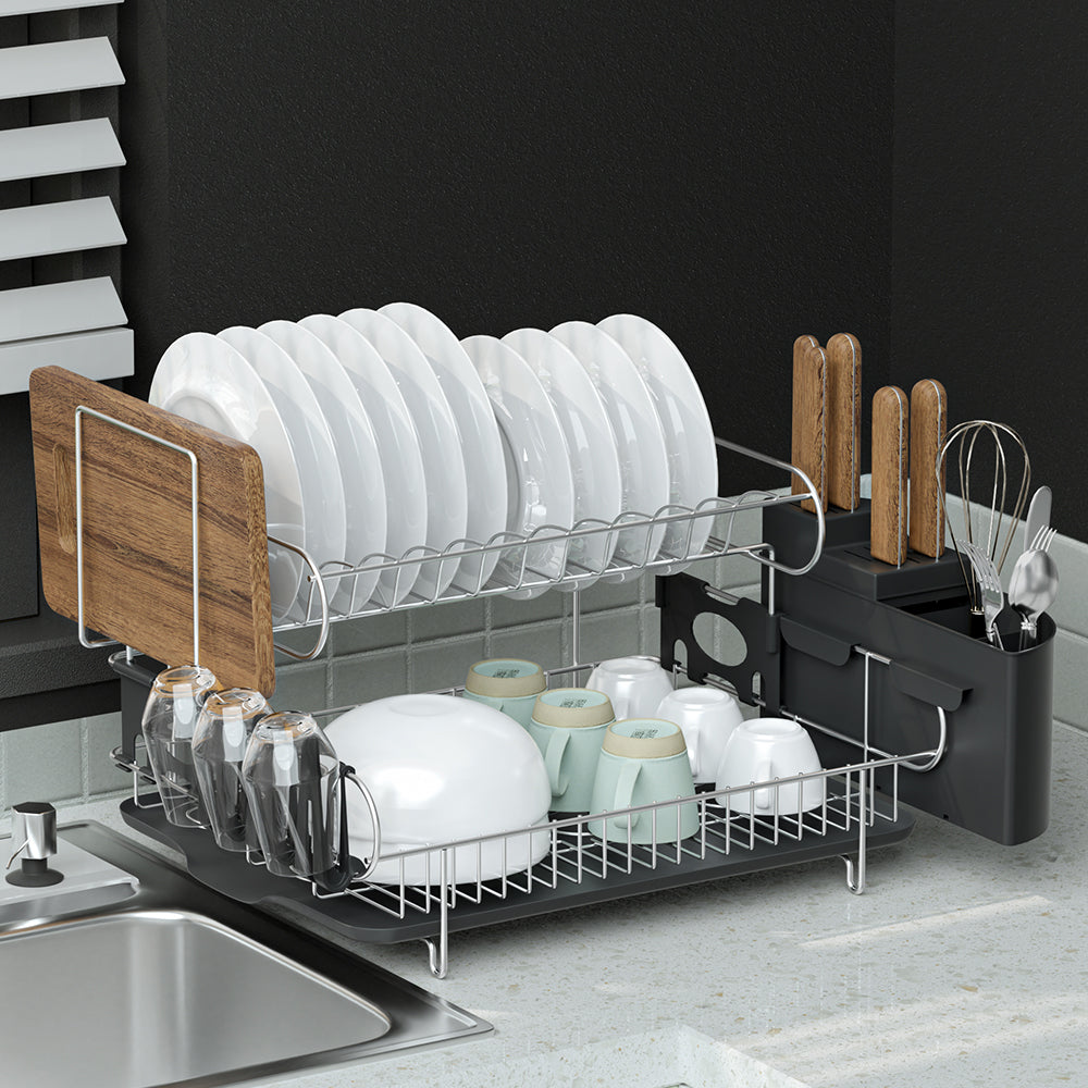 cefito-dish-rack-drying-drainer-cup-holder-cutlery-tray-kitchen-organiser-2-tier www.mallsonline.com.au
