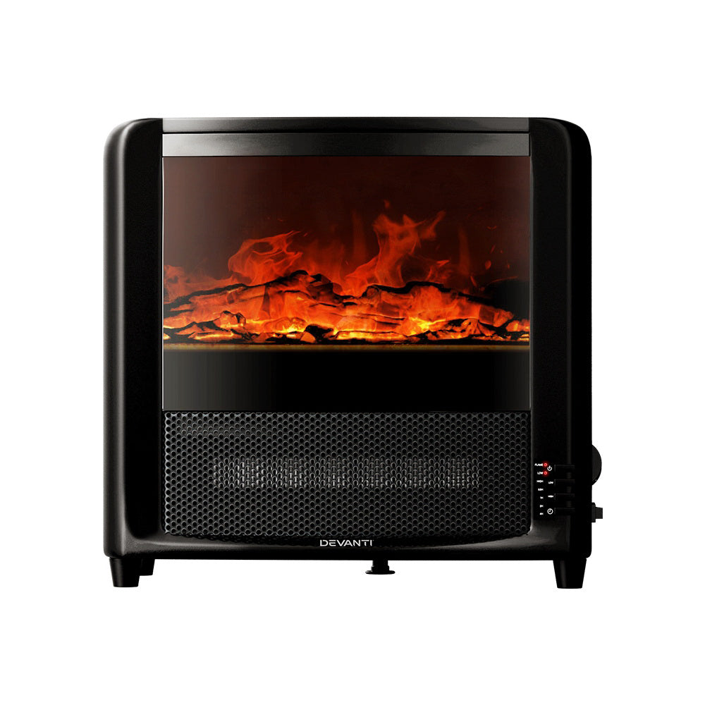 devanti-electric-fireplace-3d-flame-effect-timer-portable-indoor-heater-2000w at www.mallsonline.com.au