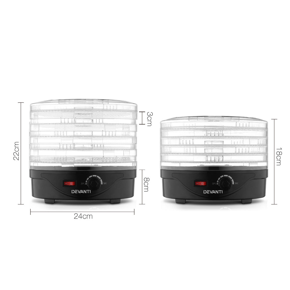 devanti-5-trays-food-dehydrator-fruit-dehydrators-pet-beef-jerky-dryer-black www.mallsonline.com.au