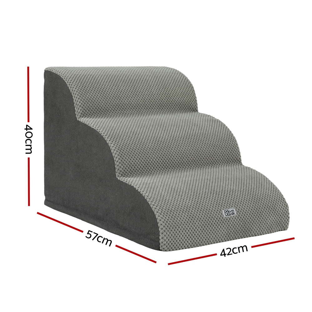 i-pet-dog-ramp-steps-foam-3-tier-pet-stairs-for-bed-sofa-car-portable-indoor at www.mallsonline.com.au