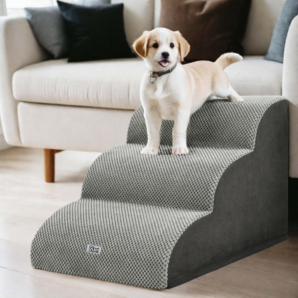 i-pet-dog-ramp-steps-foam-3-tier-pet-stairs-for-bed-sofa-car-portable-indoor at www.mallsonline.com.au