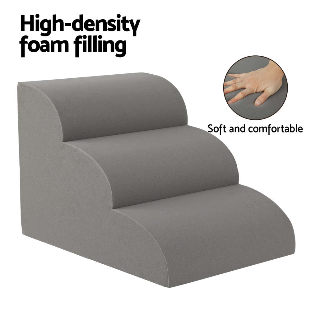 i-pet-dog-ramp-steps-foam-3-tier-pet-stairs-for-bed-sofa-car-portable-indoor at www.mallsonline.com.au
