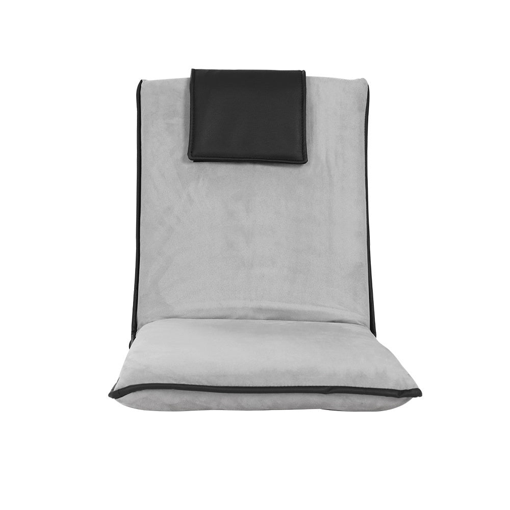 artiss floor lounge sofa bed couch recliner chair folding chair cushion grey