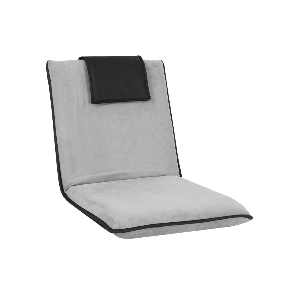 artiss floor lounge sofa bed couch recliner chair folding chair cushion grey