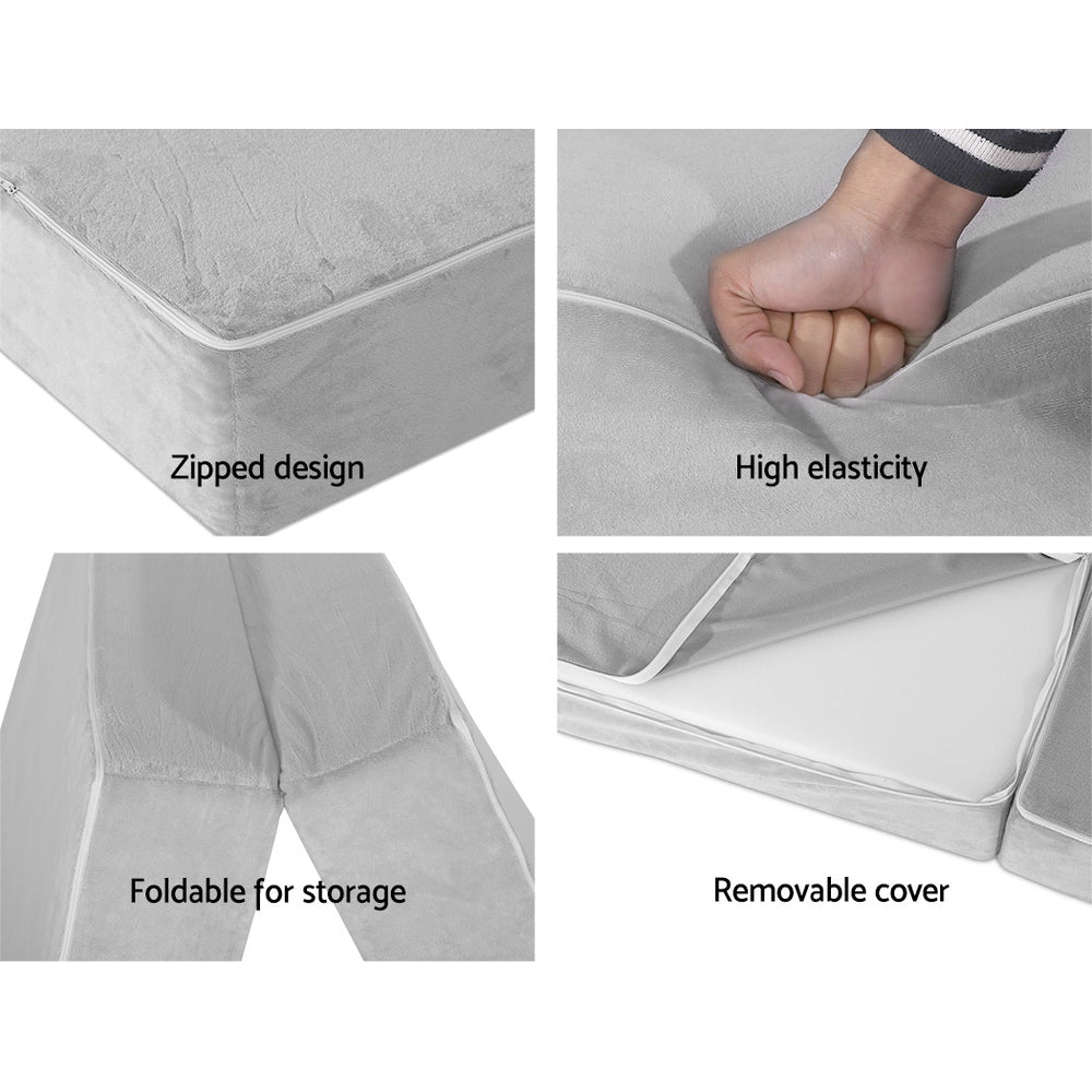 giselle-bedding-folding-foam-mattress-portable-sofa-bed-lounge-chair-velvet-light-grey at www.mallsonline.com.au