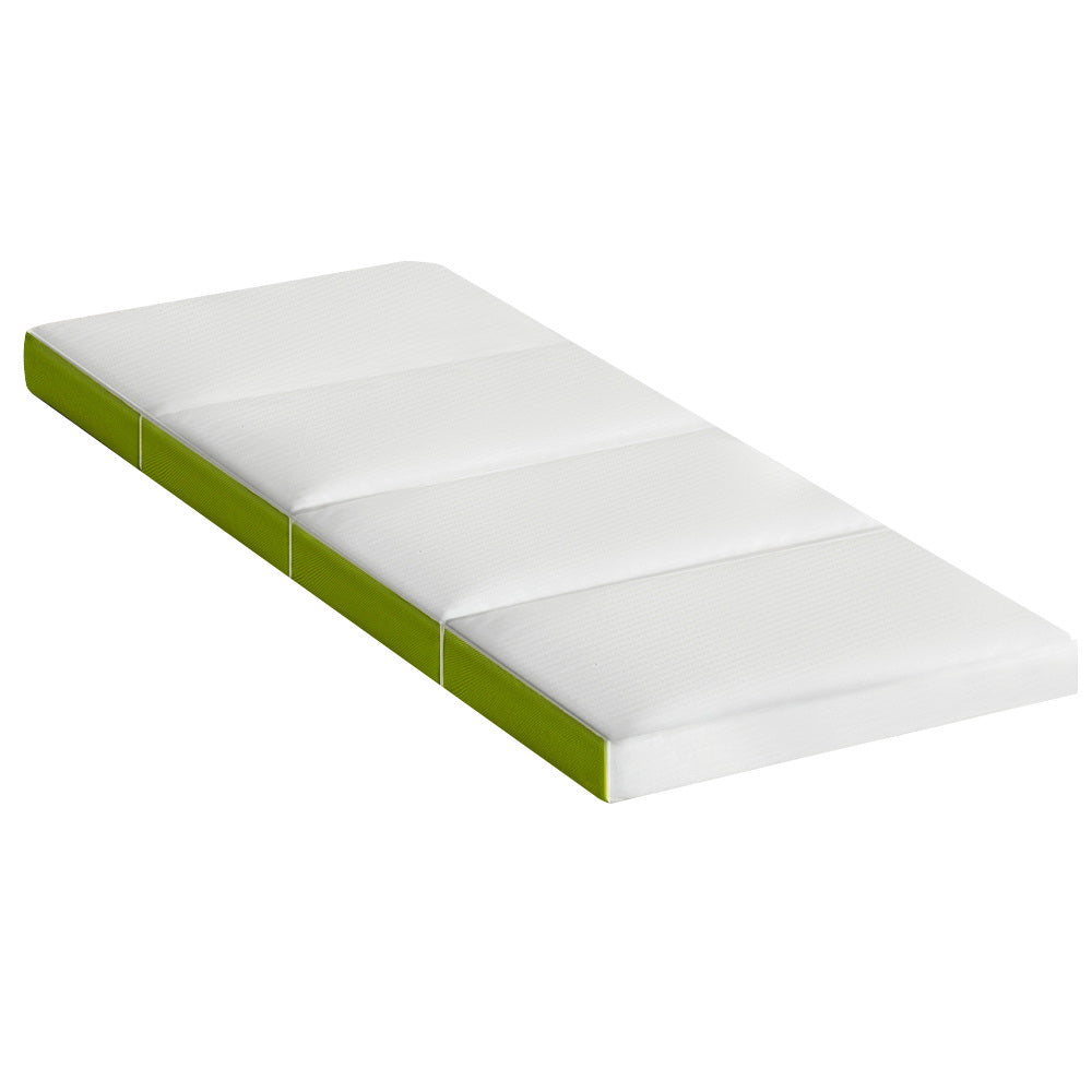 giselle-bedding-foldable-mattress-4-fold-folding-bed-mat-camping-single-green at www.mallsonline.com.au