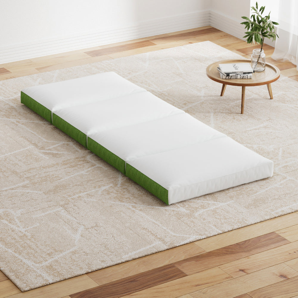 giselle-bedding-foldable-mattress-4-fold-folding-bed-mat-camping-single-green www.mallsonline.com.au