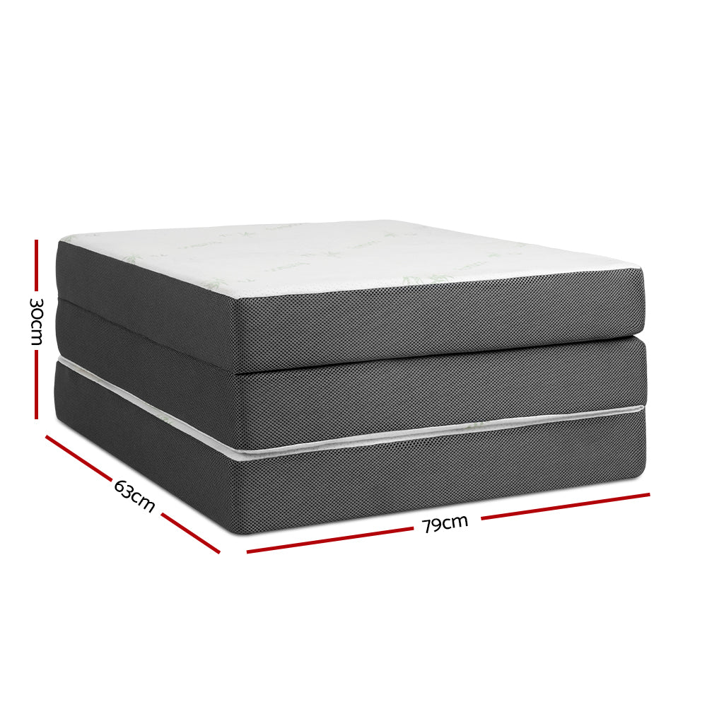 giselle-bedding-folding-foam-portable-mattress-bamboo-fabric at www.mallsonline.com.au