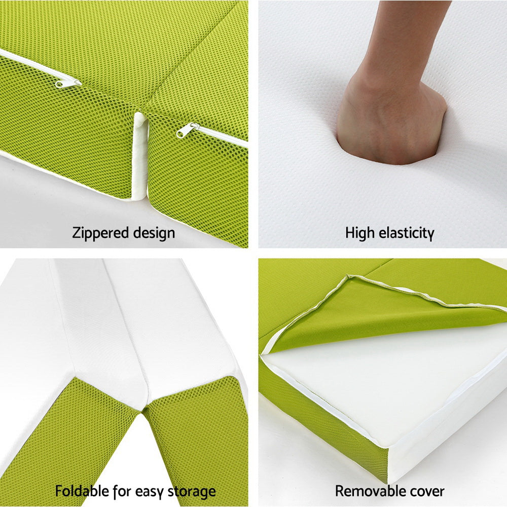 giselle-bedding-foldable-mattress-folding-bed-mat-camping-trifold-single-green at www.mallsonline.com.au