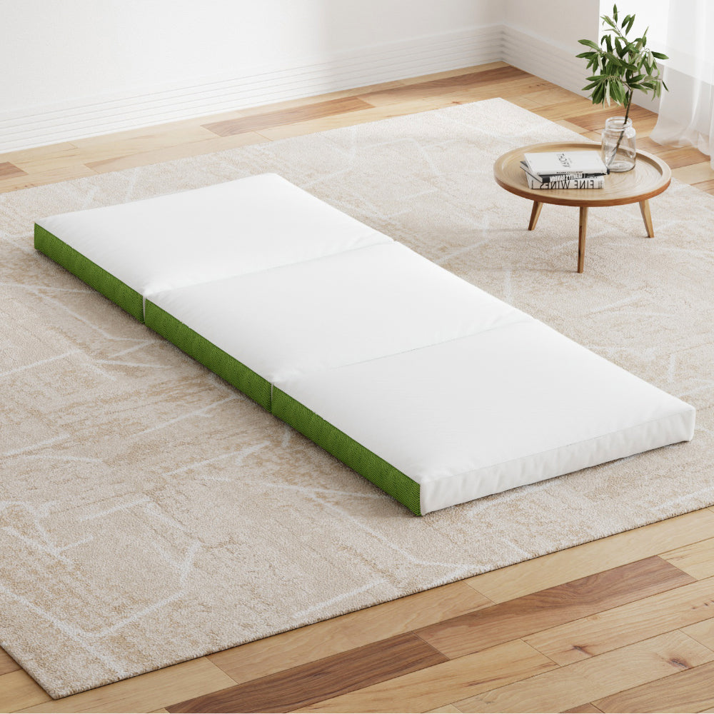 giselle-bedding-foldable-mattress-folding-bed-mat-camping-trifold-single-green www.mallsonline.com.au
