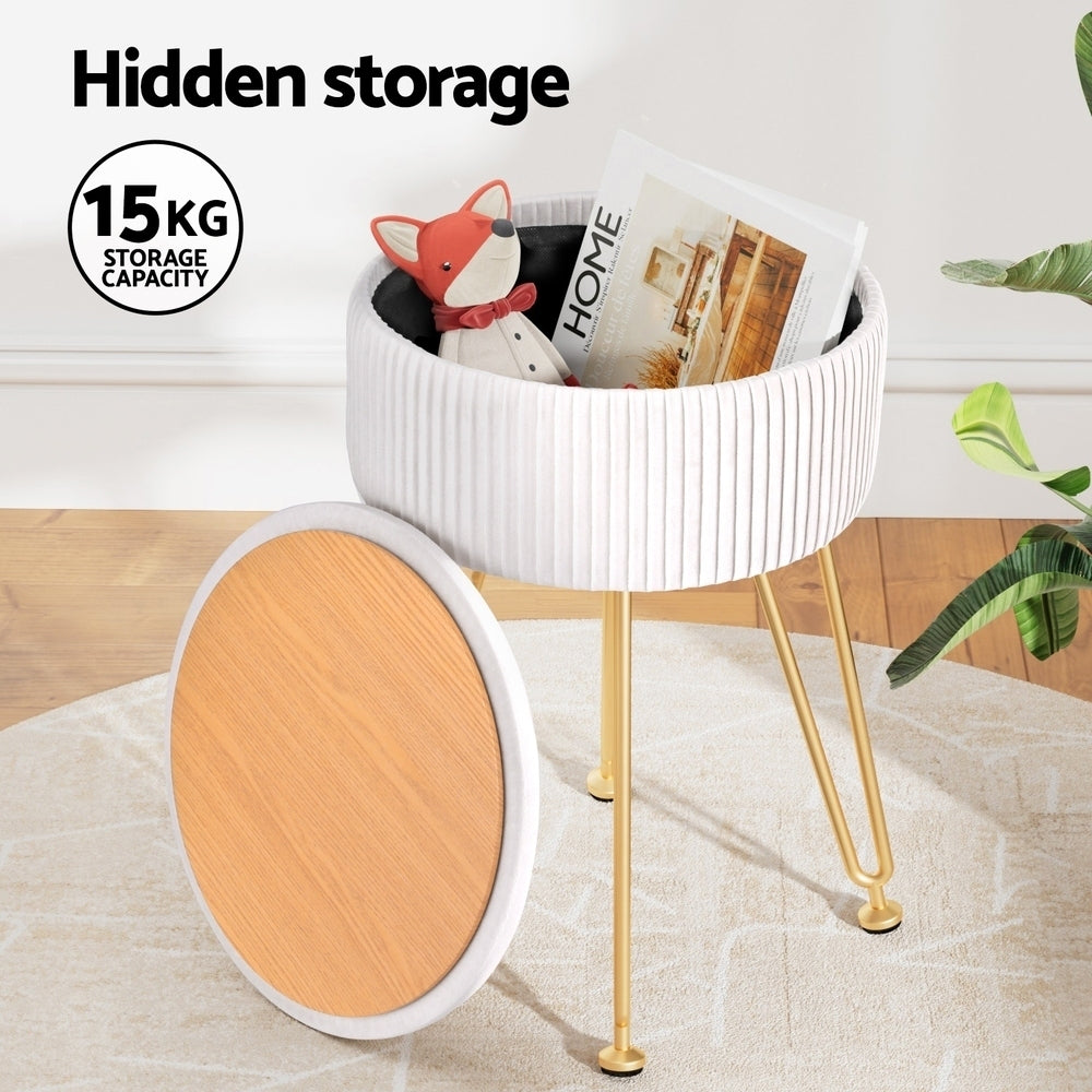 artiss-ottoman-storage-foot-stool-vanity-velvet-round-white www.mallsonline.com.au