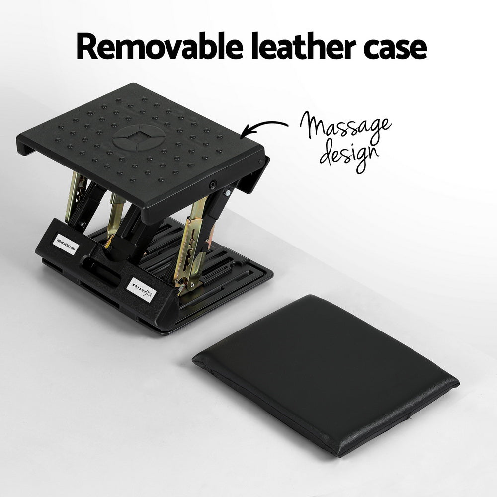 artiss-foot-rest-stool-office-under-desk-fold-footrest-massage-cushion-pad-black www.mallsonline.com.au