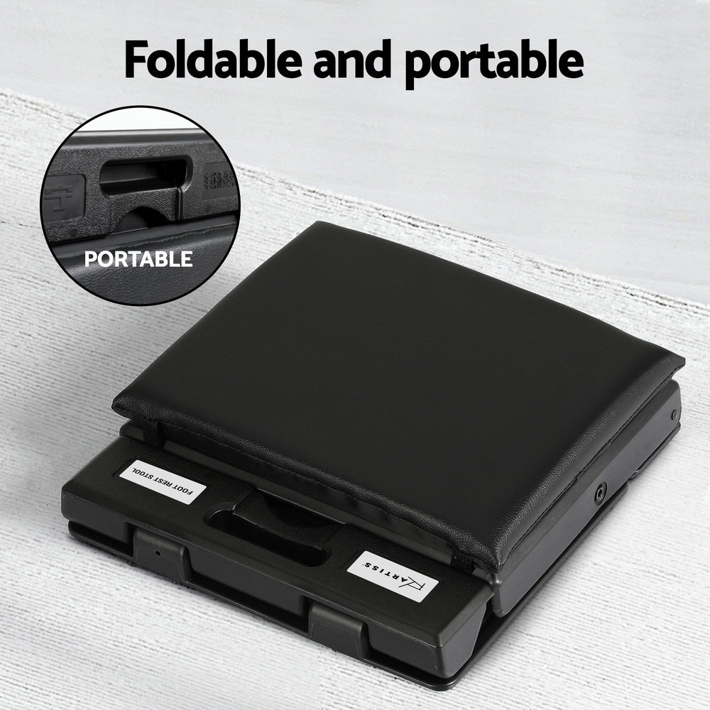 artiss-foot-rest-stool-office-under-desk-fold-footrest-massage-cushion-pad-black www.mallsonline.com.au