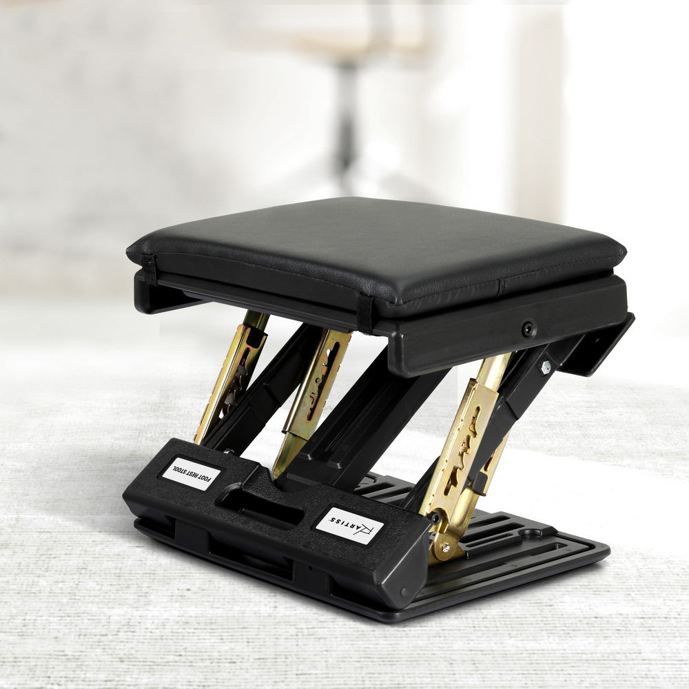 artiss-foot-rest-stool-office-under-desk-fold-footrest-massage-cushion-pad-black www.mallsonline.com.au
