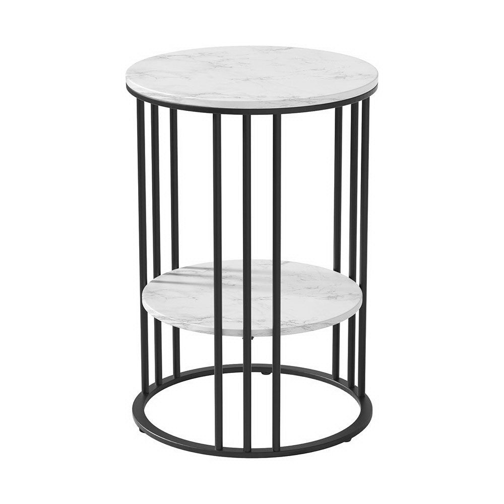 artiss-coffee-table-2-tier-round-marble-effect www.mallsonline.com.au