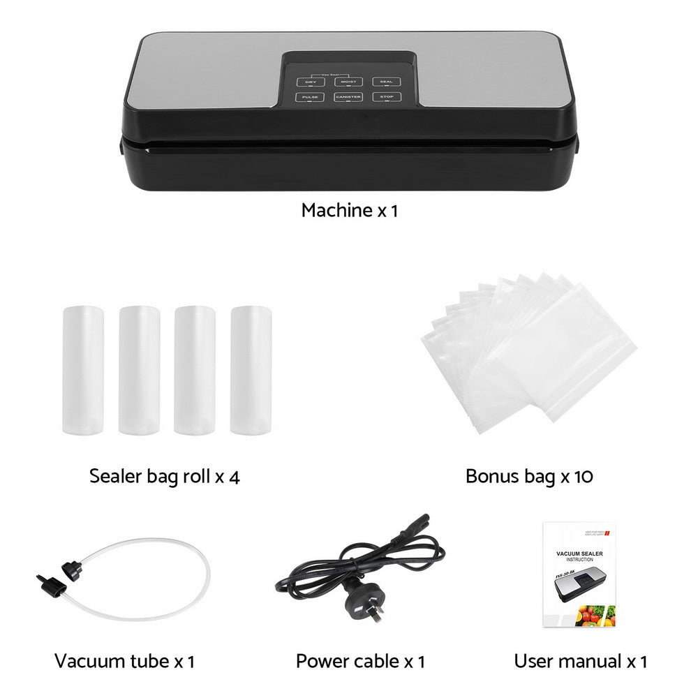 devanti-food-vacuum-sealer-machine-auto-seal-cutter-5-modes-storage-bags-4-rolls at www.mallsonline.com.au