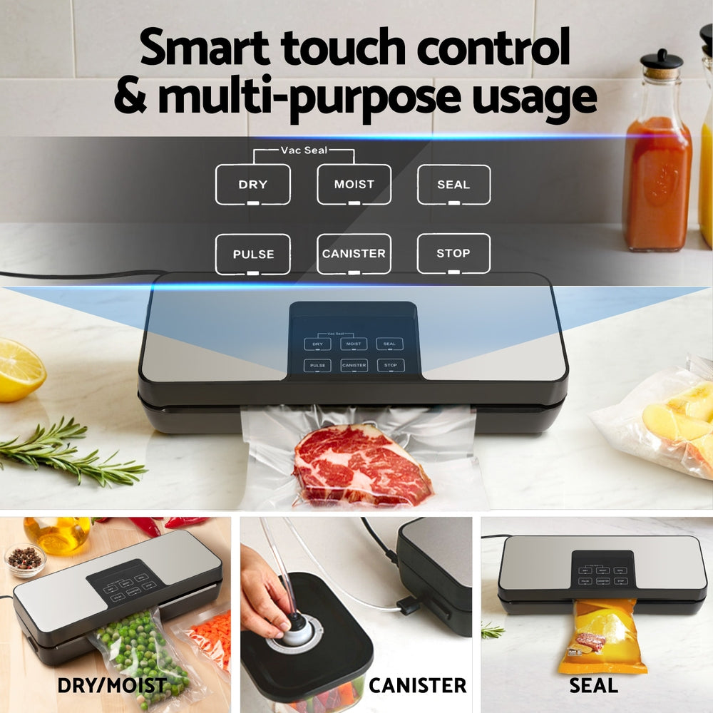 devanti-food-vacuum-sealer-machine-auto-seal-cutter-5-modes-storage-bags-4-rolls at www.mallsonline.com.au