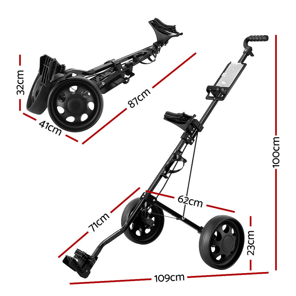 everfit-golf-buggy-quick-folding-trolley-golf-cart-trolley-2-wheels-cup-holder www.mallsonline.com.au