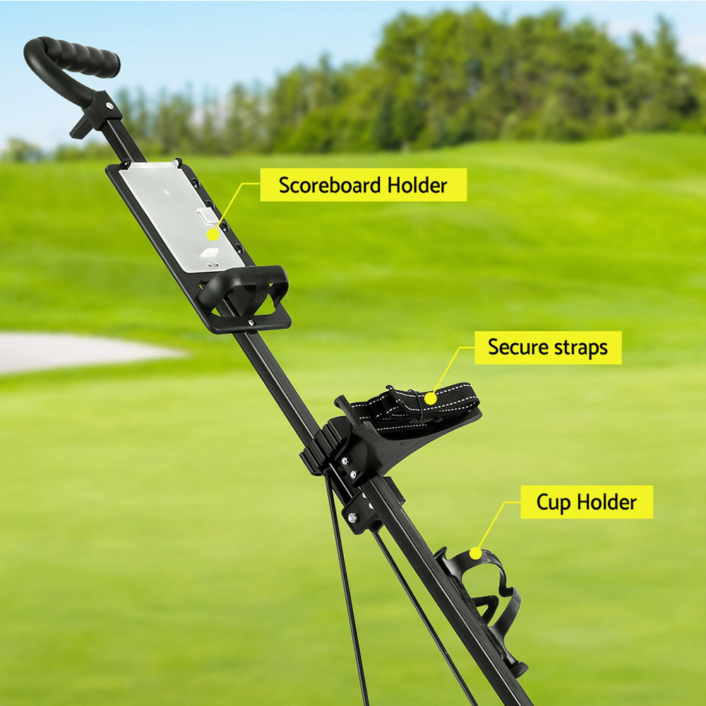 everfit-golf-buggy-quick-folding-trolley-golf-cart-trolley-2-wheels-cup-holder www.mallsonline.com.au