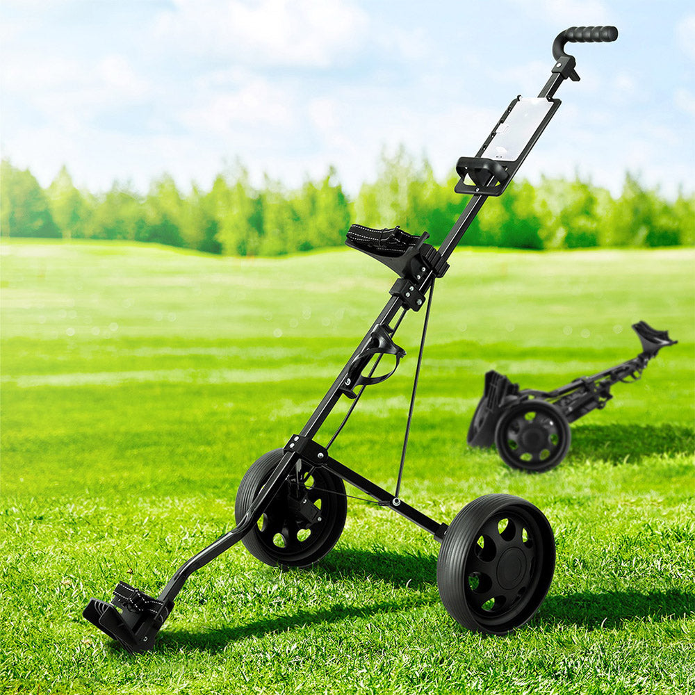 everfit-golf-buggy-quick-folding-trolley-golf-cart-trolley-2-wheels-cup-holder www.mallsonline.com.au