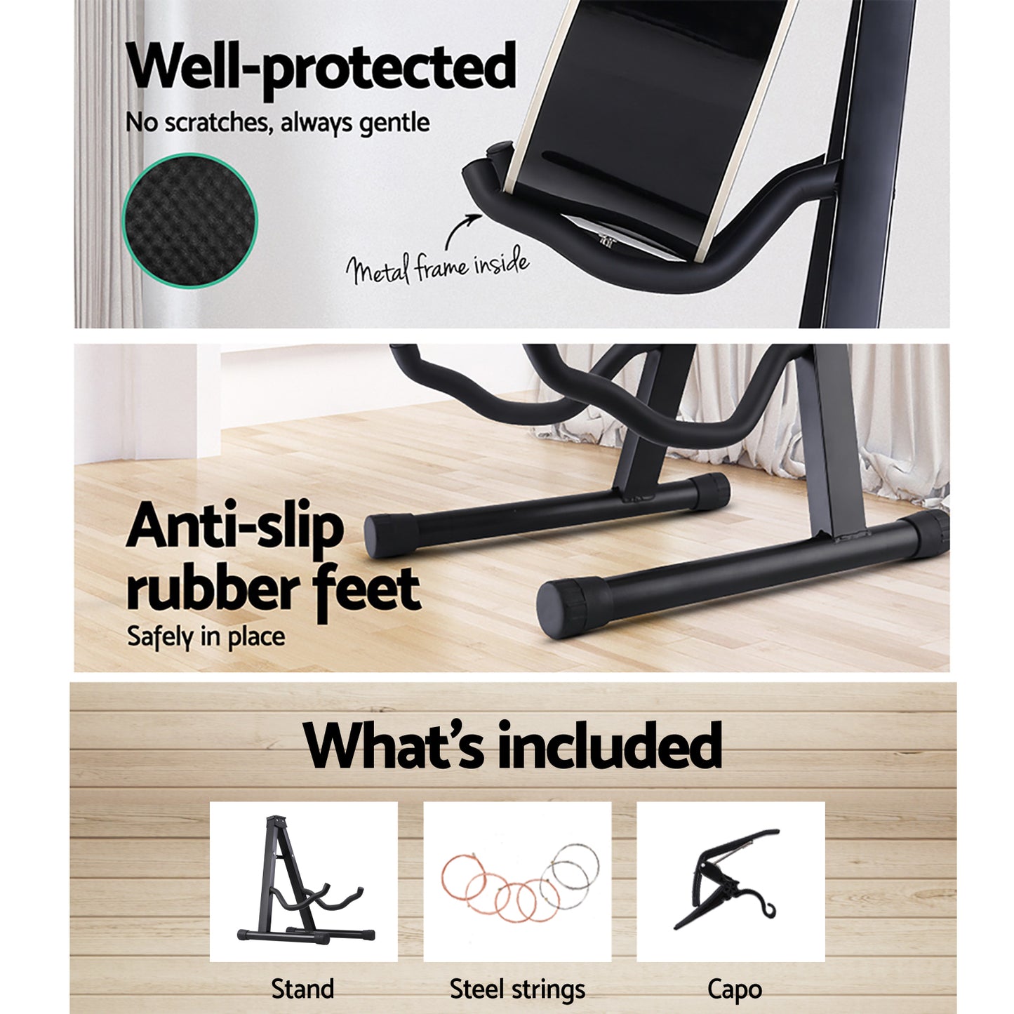 alpha-folding-acoustic-guitar-stand-bass-floor-rack-holder-accessories-pack at www.mallsonline.com.au
