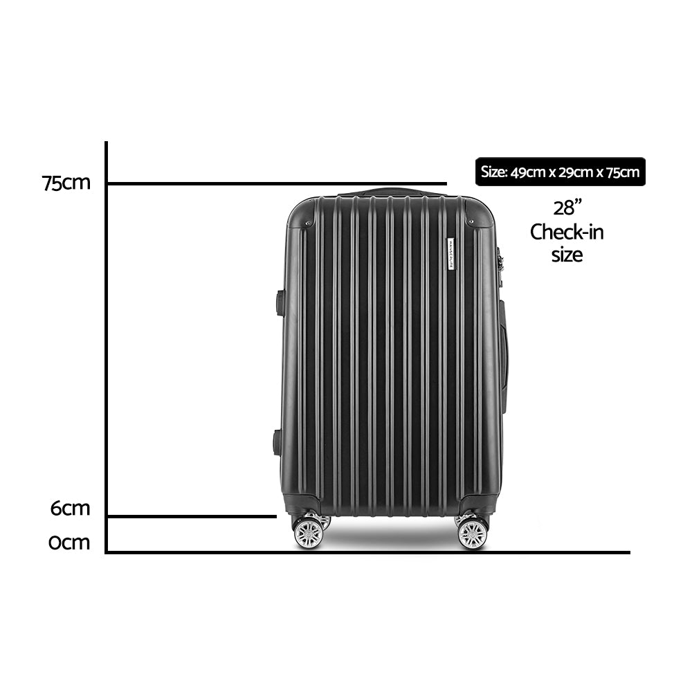wanderlite-28-inch-luggage-with-tsa-lock-spinner-carry-on-hard-shell-travel-suitcase-luggage-case-black www.mallsonline.com.au