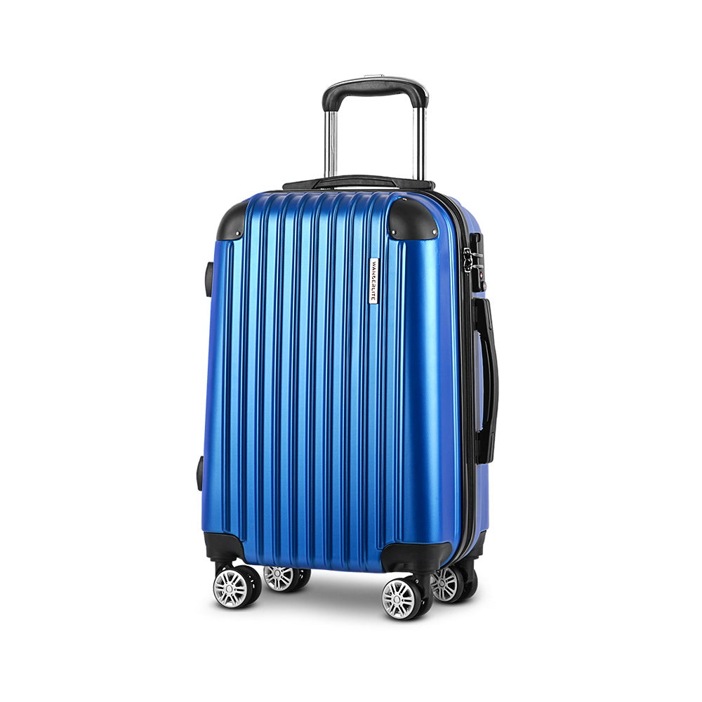 Wanderlite 28 Inch Luggage with TSA Lock Spinner Carry-on Hard-Shell Travel Suitcase Luggage Case Blue