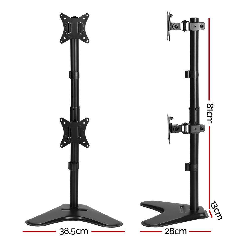 artiss-monitor-arm-stand-dual-mount-hd-led-tv-bracket-holder-freestanding www.mallsonline.com.au