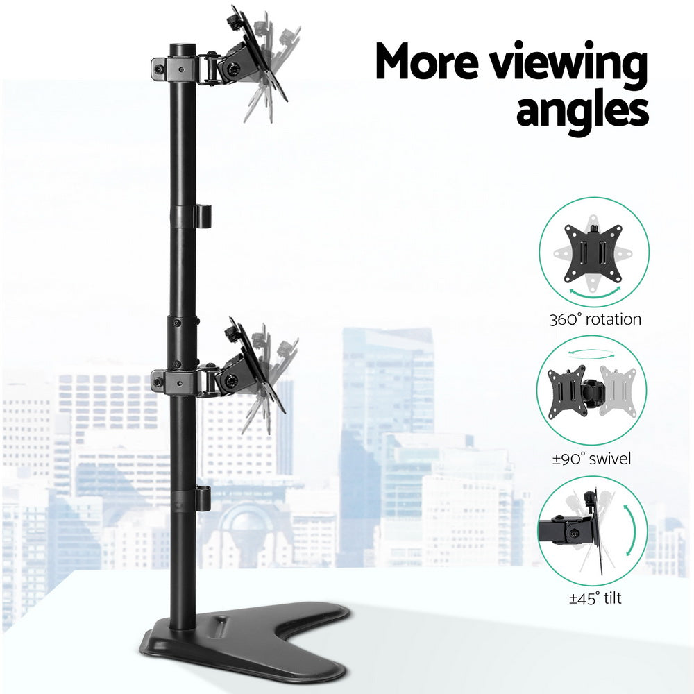 artiss-monitor-arm-stand-dual-mount-hd-led-tv-bracket-holder-freestanding www.mallsonline.com.au
