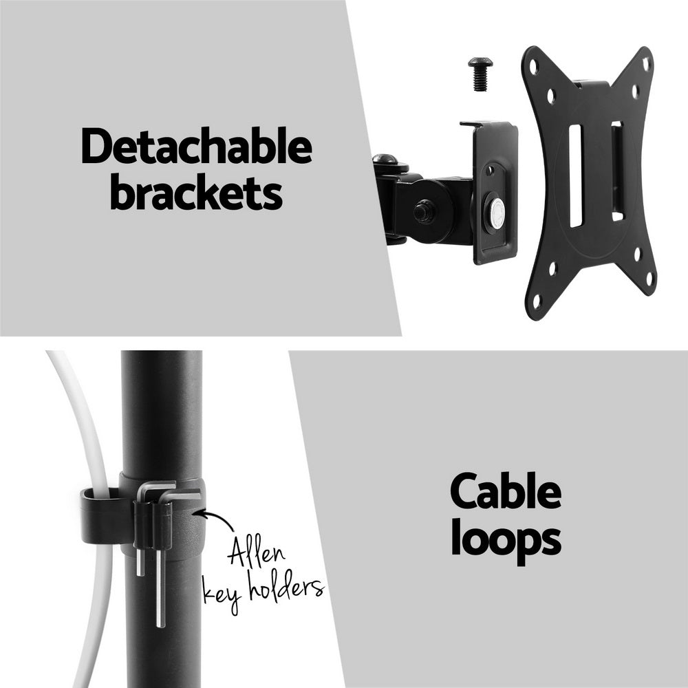 artiss-monitor-arm-stand-dual-mount-hd-led-tv-bracket-holder-freestanding www.mallsonline.com.au