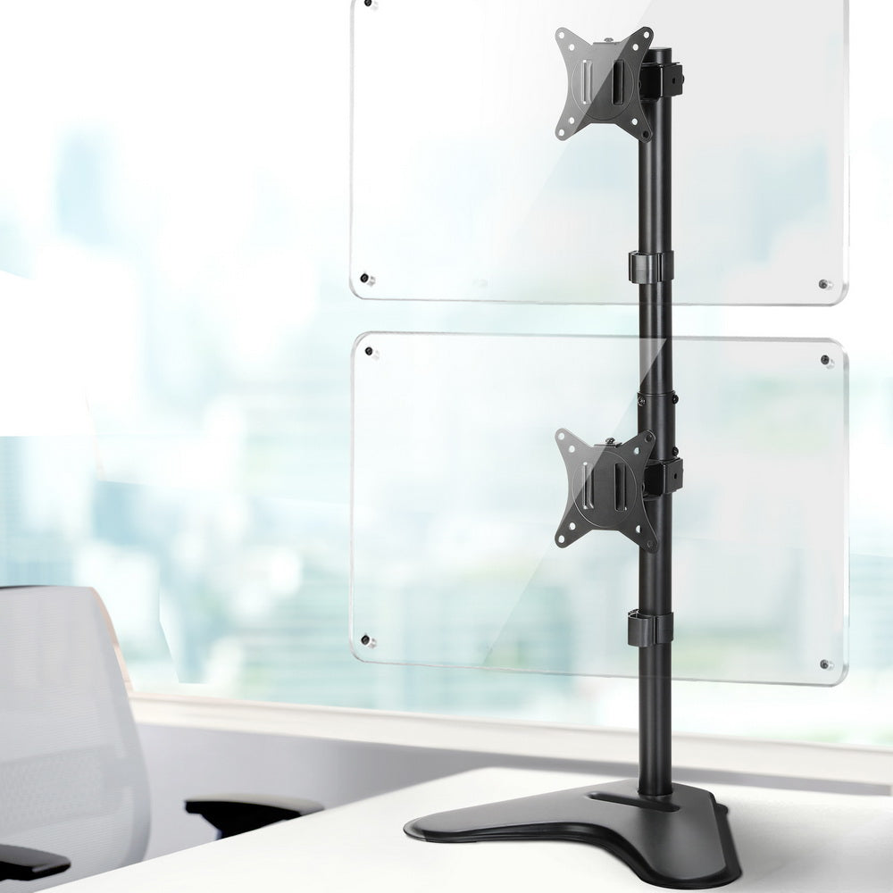 artiss-monitor-arm-stand-dual-mount-hd-led-tv-bracket-holder-freestanding www.mallsonline.com.au