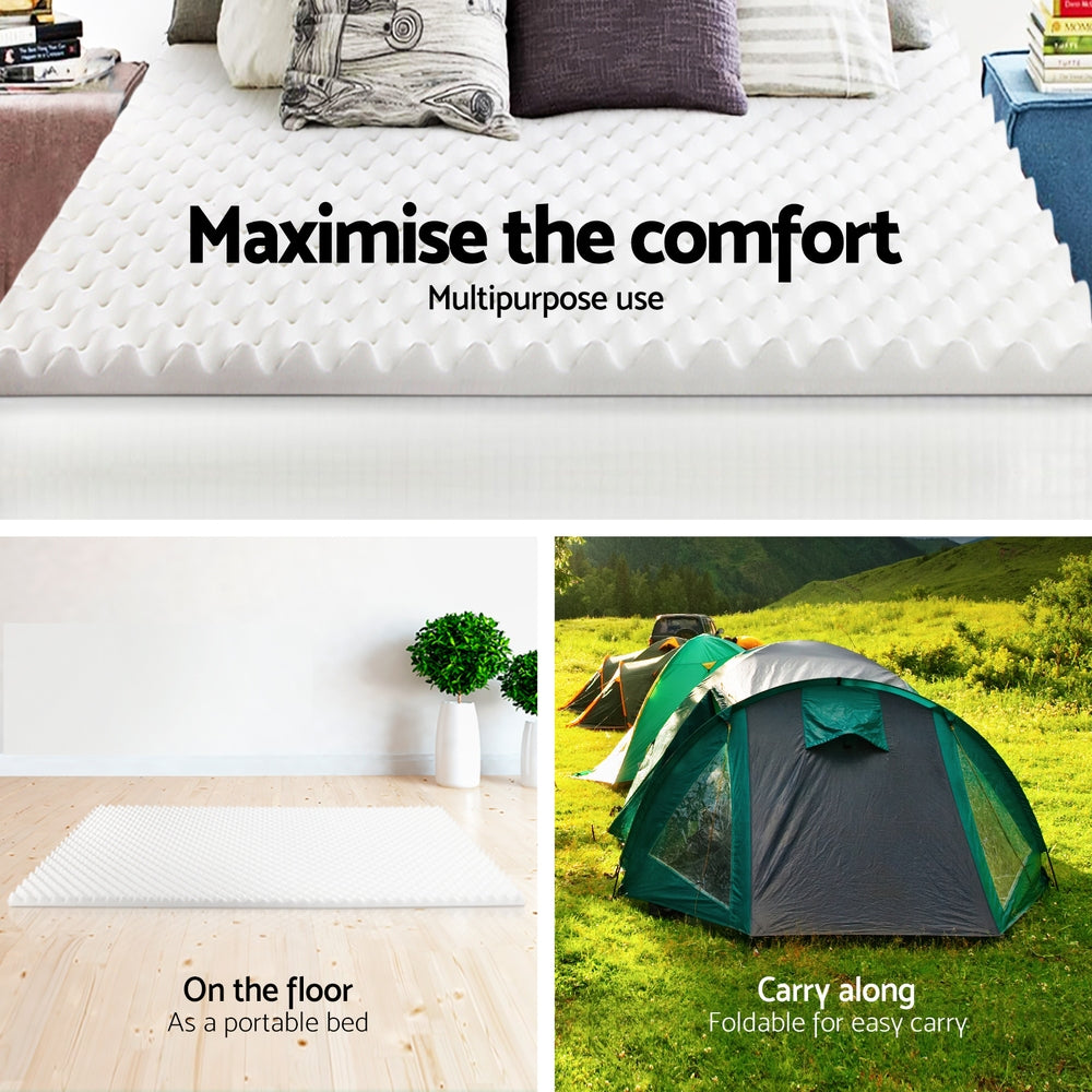 giselle-bedding-memory-foam-mattress-topper-egg-crate-5cm-king-single www.mallsonline.com.au