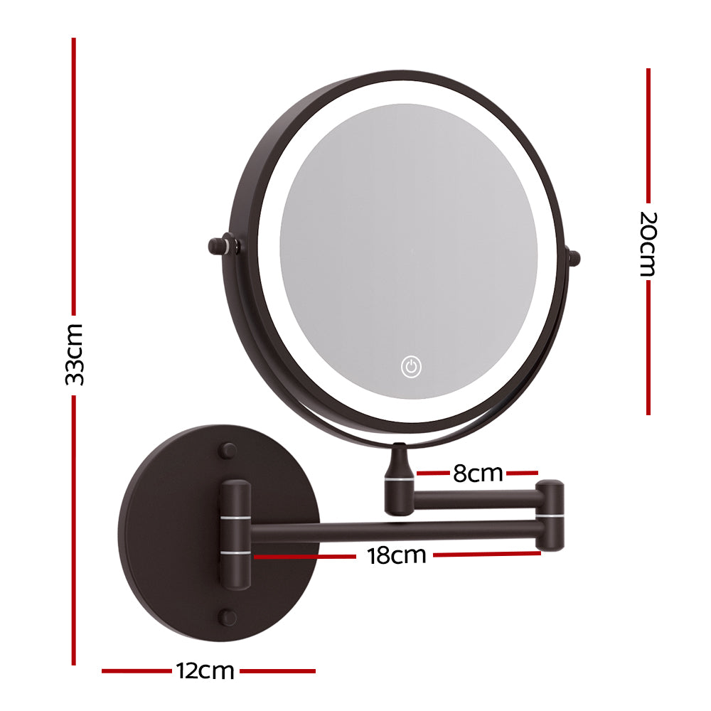 embellir-extendable-makeup-mirror-10x-magnifying-double-sided-bathroom-brown