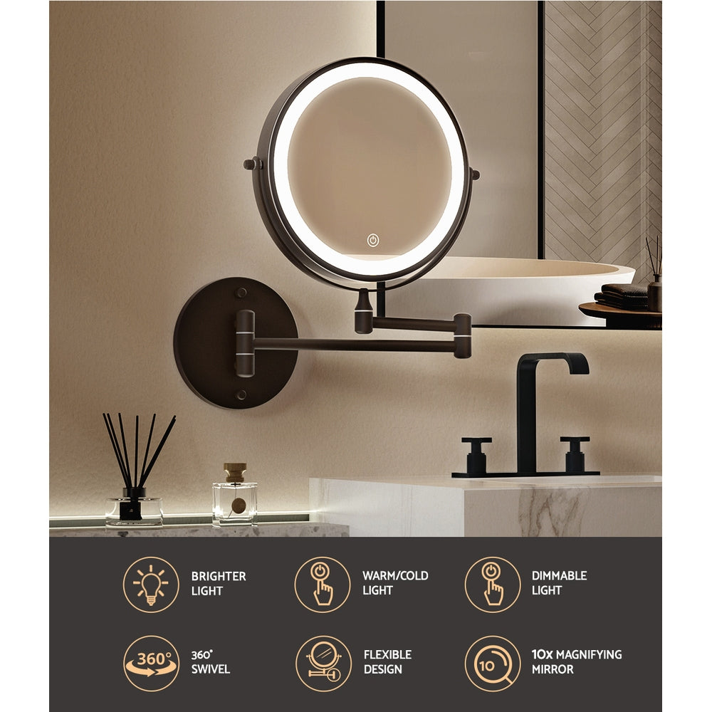 embellir-extendable-makeup-mirror-10x-magnifying-double-sided-bathroom-brown