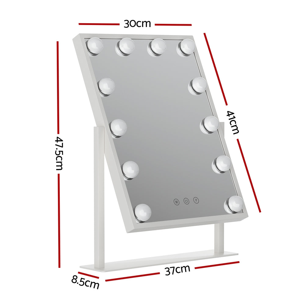 embellir-makeup-mirror-30x41cm-hollywood-vanity-with-led-light-rotation-tabletop www.mallsonline.com.au